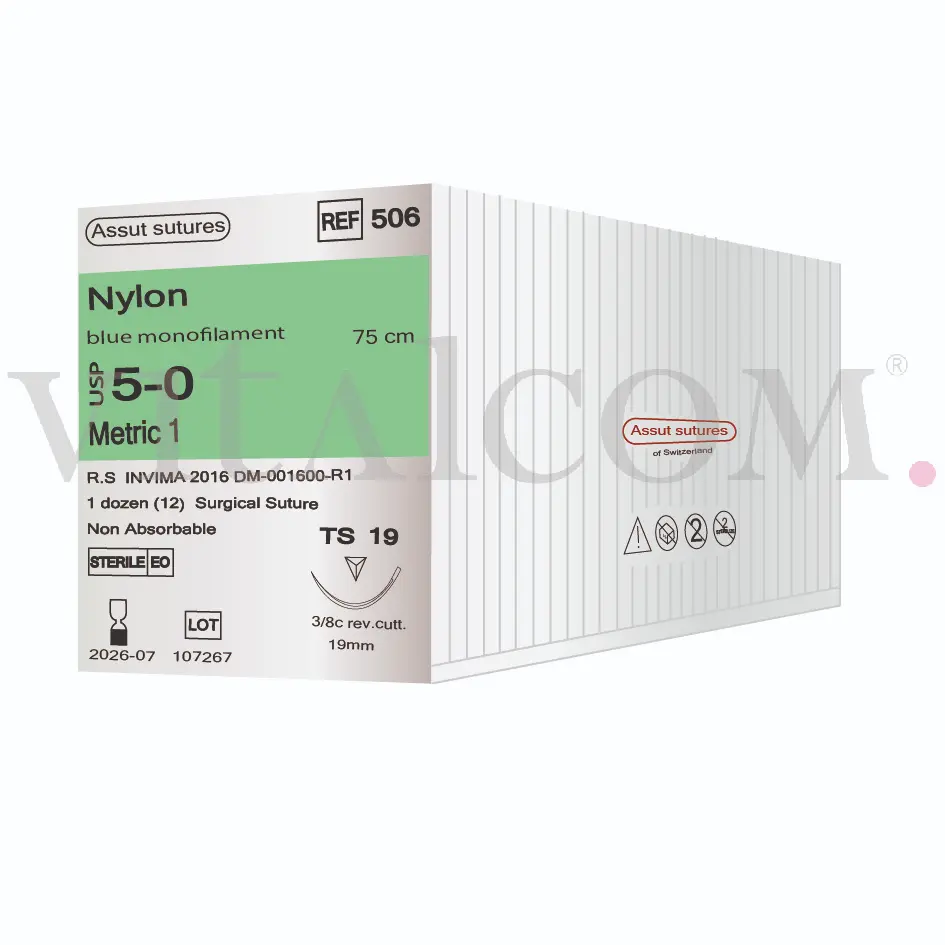 Nylon 5-0 / TS 19 / 75cms/Poliamida