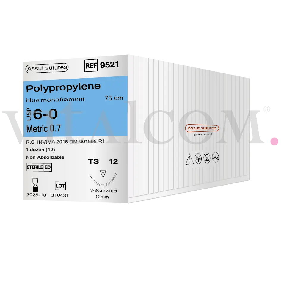 Polipropileno 6-0 / TS 12 / 75cms 