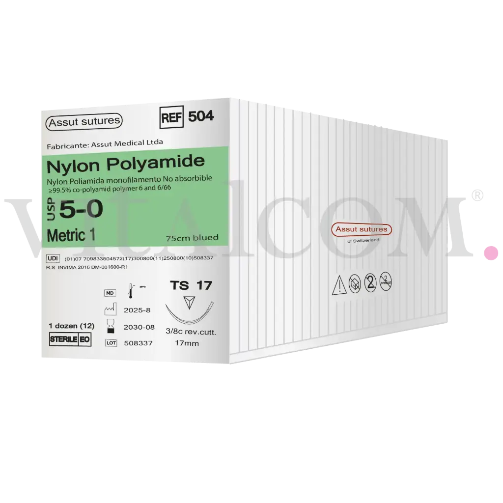 Nylon 5-0 / TS 17 / 75cms/Poliamida