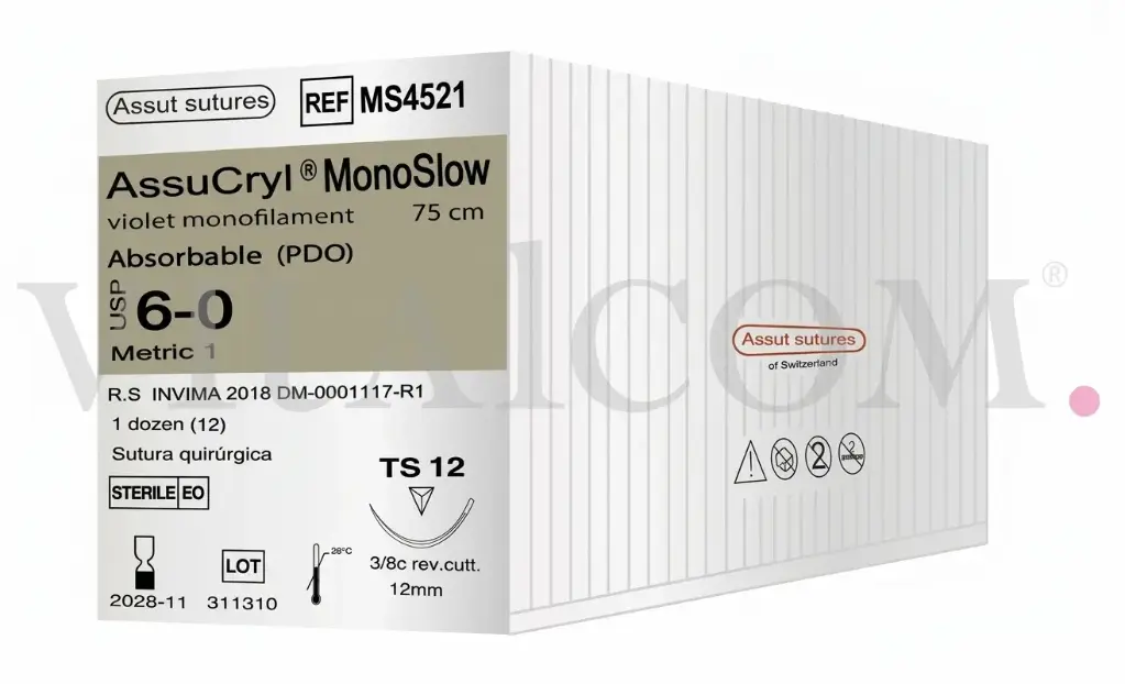 Assucryl MonoSlow 6-0 / TS 12 / 75cms