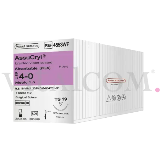 [ASSUT-4553WF] Assucryl 4-0 / TS 19 / 45cms 