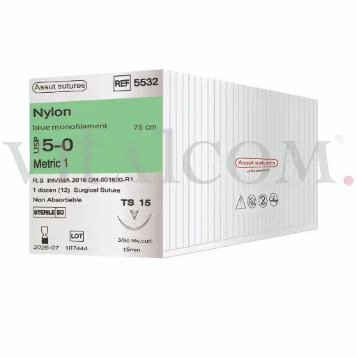[AST-5532] Nylon 5-0 / TS15 / 75cms