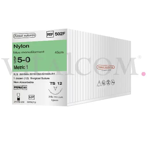 [ASSUT-502F] Nylon 5-0 / TS12 / 45cms/Poliamida