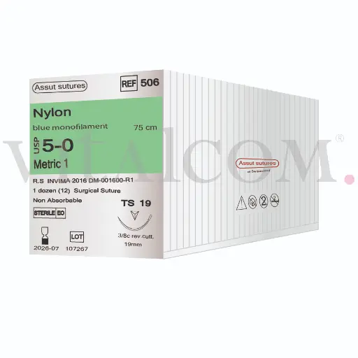 [ASSUT-506] Nylon 5-0 / TS 19 / 75cms/Poliamida