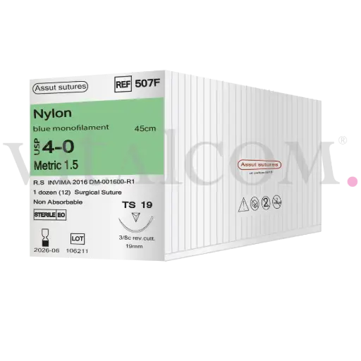 [ASSUT-507F] Nylon 4-0 / TS19 / 45cms/Poliamida