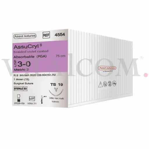 [ASSUT-4554] Assucryl 3-0 / TS 19 / 75cms