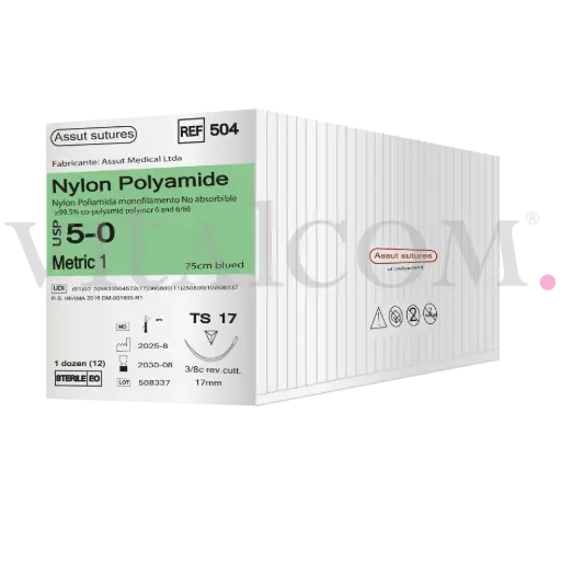 [ASSUT-504] Nylon 5-0 / TS 17 / 75cms/Poliamida