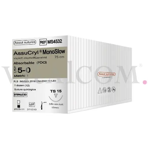 [AST-MS4532] Assucryl MonoSlow 5-0 / TS 15 / 75cms