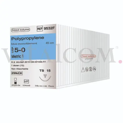 [ASSUT-9532F] Polipropileno 5-0 / TS 15 / 45cms