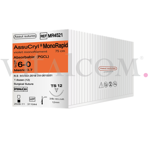 [AST-MR4521] Assucryl MonoRapid 6-0 / TS 12 / 75cms / Violeta