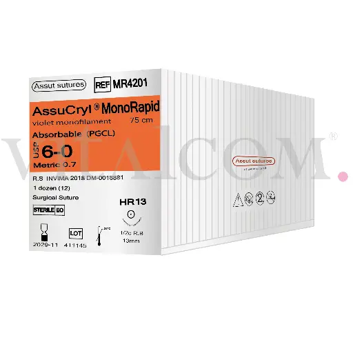[AST-MR4201] Assucryl MonoRapid 6-0 / HR 13 / 75cms / Violeta 